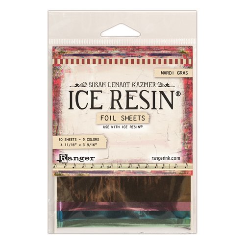 Ranger Ink - ICE Resin - Foil Sheets - Mardi Gras - 10 Pack