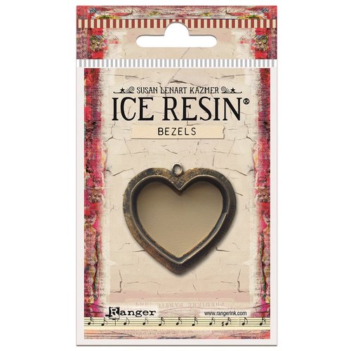 Ranger Ink - ICE Resin - Milan Bezels - Heart - Medium - Antique Bronze