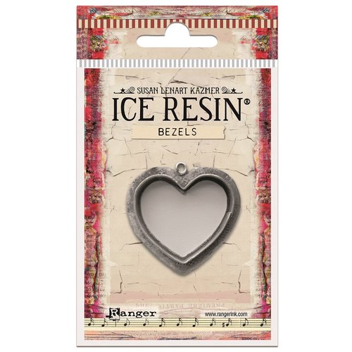 Ranger Ink - ICE Resin - Milan Bezels - Heart - Large - Antique Silver
