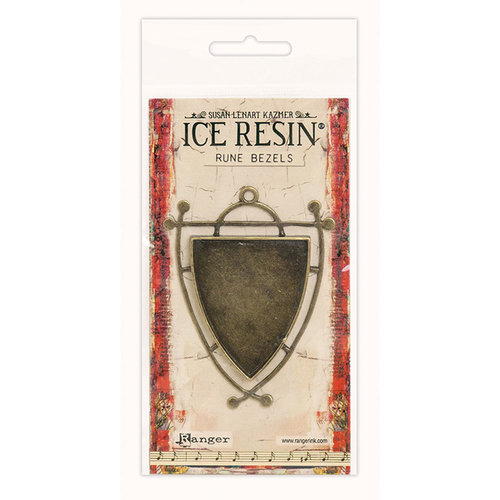 Ranger Ink - ICE Resin - Rune Bezels - Shield - Antique Bronze