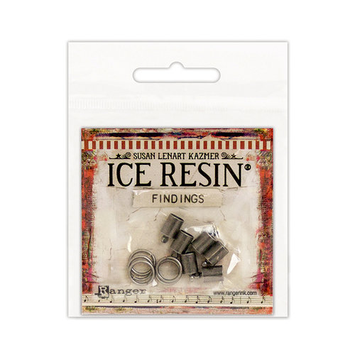Ranger Ink - ICE Resin - Findings - End Caps and Jump Rings - Antique Silver - 6mm