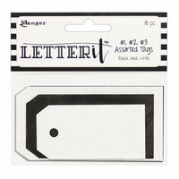 Ranger Ink - Letter It Collection - Tag Assortment - Black and White - 18 Pieces