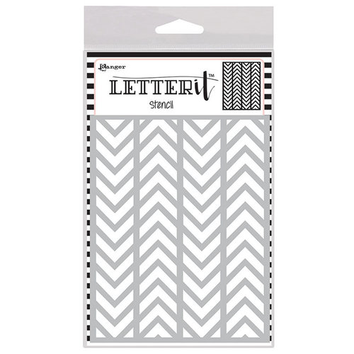 Ranger Ink - Letter It Collection - Background Stencil - Alternating Chevrons