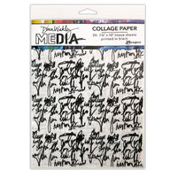 Ranger Ink - Dina Wakley Media - Collage Paper - 7.5 x 10 - Just Words - 20 Pack