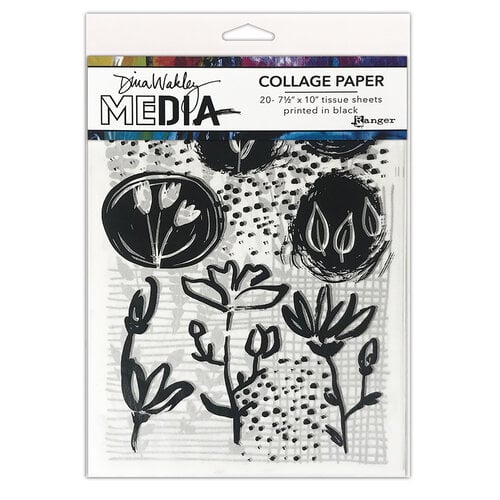 Ranger Ink - Dina Wakley Media - Collage Paper - 7.5 x 10 - Things That Grow - 20 Pack