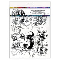 Ranger Ink - Dina Wakley Media - Transparencies - 8.5 x 10.75 - Abstract Portraits - Set 1