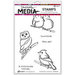 Ranger Ink - Dina Wakley Media - Unmounted Rubber Stamps - Scribbly Birds on Branches