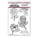 Ranger Ink - Dina Wakley Media - Unmounted Rubber Stamps - Scribbly Flowers