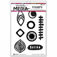 Ranger Ink - Dina Wakley Media - Unmounted Rubber Stamps - Funky Journal Shapes