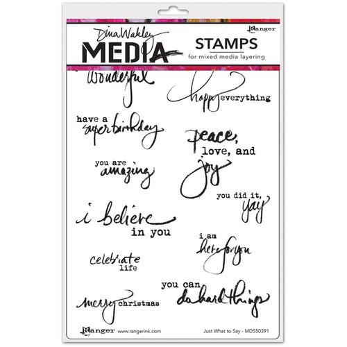 Ranger Ink - Dina Wakley Media - Cling Mounted Rubber Stamps - Just What To Say