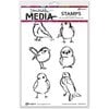Ranger Ink - Dina Wakley Media - Cling Mounted Rubber Stamps - Scribbly Small Birdies