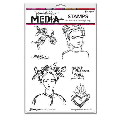 Ranger Ink - Dina Wakley Media - Cling Mounted Rubber Stamps - Homage to Frida