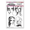 Ranger Ink - Dina Wakley Media - Mounted Rubber Stamps - Interesting Faces