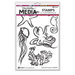 Ranger Ink - Dina Wakley Media - Cling Mounted Rubber Stamps - Scribbly Reef Creatures
