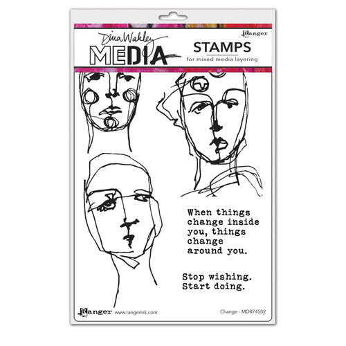 Ranger Ink - Dina Wakley Media - Cling Mounted Rubber Stamps - Change