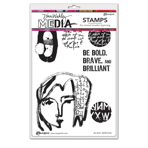 Ranger Ink - Dina Wakley Media - Cling Mounted Rubber Stamps - Be Bold