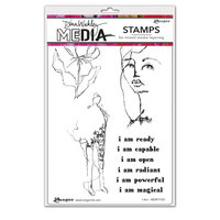 Ranger Ink - Dina Wakley Media - Cling Mounted Rubber Stamps - I Am