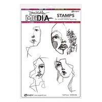 Ranger Ink - Dina Wakley Media - Cling Mounted Rubber Stamps - Half Faces