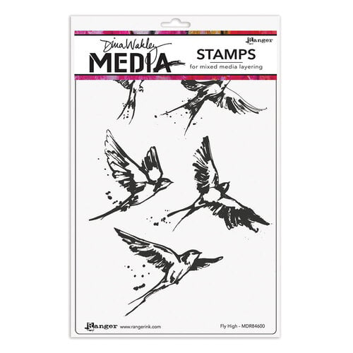Ranger Ink - Dina Wakley Media - Cling Mounted Rubber Stamps - Fly High