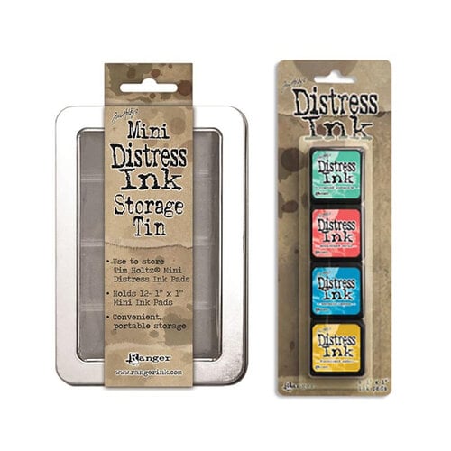 Ranger Ink - Tim Holtz - Mini Distress Ink Storage Tin with Mini Distress Ink Pad Set - Thirteen