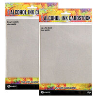 Ranger Ink - Tim Holtz - Alcohol Ink Cardstock - Silver Sparkle - 20 Pack