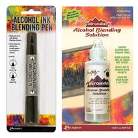 Ranger Ink - Tim Holtz - Alcohol Ink Blending Pen and Blending Solution - 2 oz Bundle