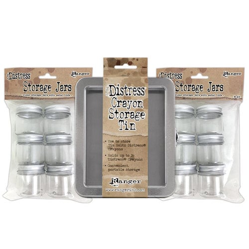 Ranger Ink - Tim Holtz - Distress Crayons Tin with 12 Storage Jars