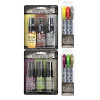 Ranger Ink - Tim Holtz - Halloween - Distress Mica Stains and Pearl Crayons Bundle