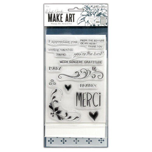 Ranger Ink - Wendy Vecchi - Make Art - Stamp, Die, and Stencil Set - Merci and More