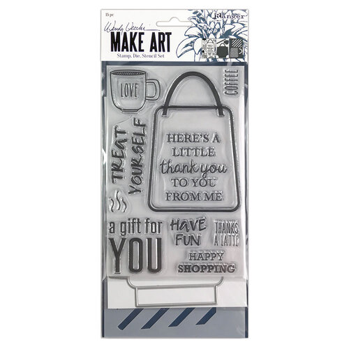 Ranger Ink - Wendy Vecchi - Make Art - Stamp, Die, and Stencil Set - Let's Shop