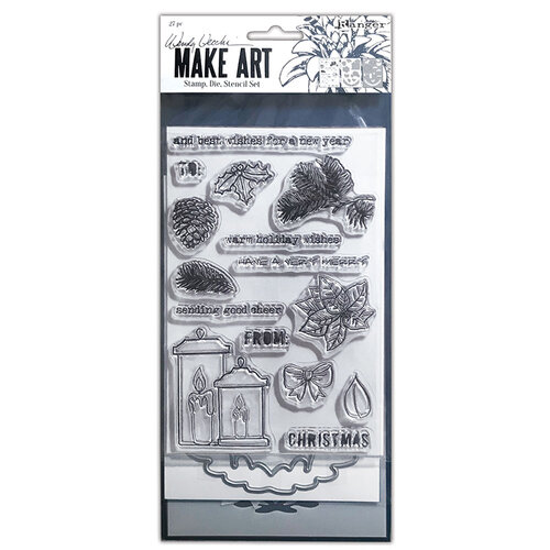 Ranger Ink - Wendy Vecchi - Make Art - Stamp, Die, and Stencil Set - Warm Wishes