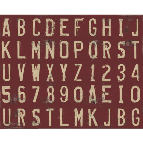 Rusty Pickle - Chipboard Alphabet - Red and Cream