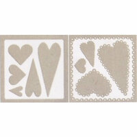 Rusty Pickle - Big Love Collection - Chipboard Accents - Pinked and Scalloped Hearts, CLEARANCE