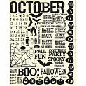 Rusty Pickle - Rub Ons - October - Halloween - Birthday - Cat - Bat, CLEARANCE