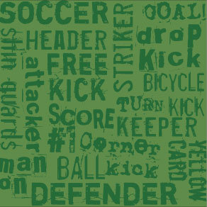 Rusty Pickle - 12x12 Paper - Soccer Words, CLEARANCE