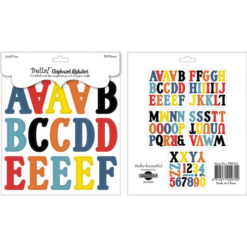 Ruby Rock It Designs - Bella - Paper Boy Collection - Chipboard Pieces - Alphabet