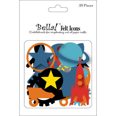 Ruby Rock It Designs - Bella - Paper Boy Collection - Die Cut Felt Pieces - Icons