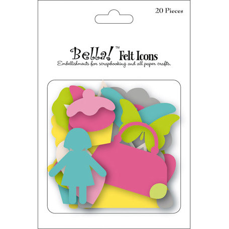 Ruby Rock It Designs - Bella - Paper Doll Collection - Die Cut Felt Pieces - Icons
