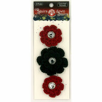 Ruby Rock It Designs - Upstairs Downstairs Collection - Crochet Flowers with Gem Centers