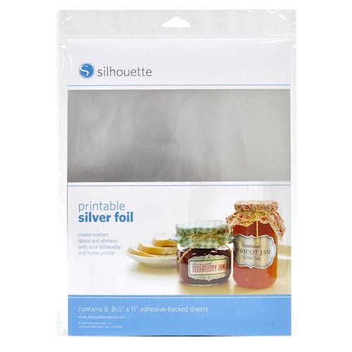 Silhouette America - 8.5 x 11 Self Adhesive Printable Foil Paper Pack - Silver