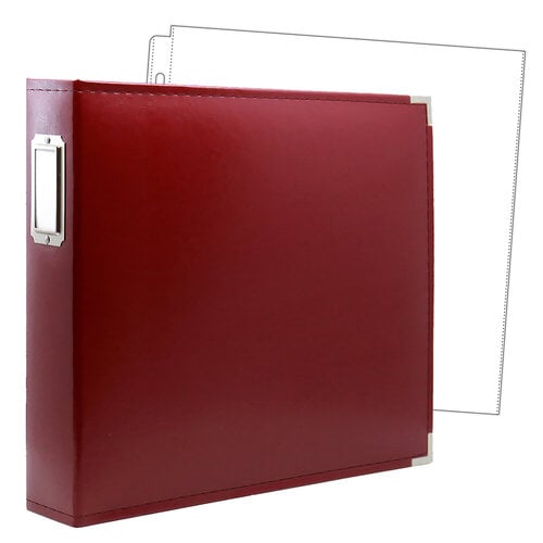 Scrapbook.com - 12 x 12 Three Ring Album - Deep Red with 10 Page Protectors