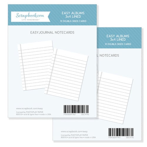 Scrapbook.com - 3 x 4 - Journaling Cards for Easy Albums - Lined - 24 Pack