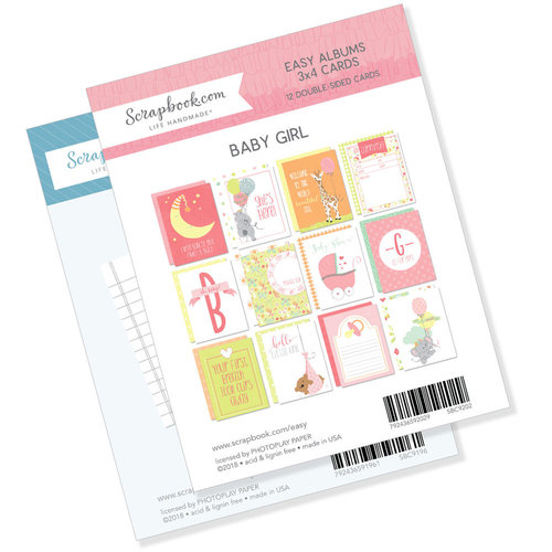 Scrapbook.com - 3 x 4 - Journaling and Themed Cards for Easy Albums - Baby Pinks Bundle