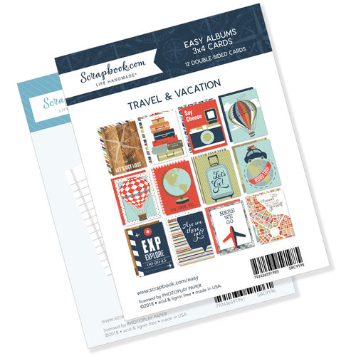 Scrapbook.com - 3 x 4 - Journaling and Themed Cards for Easy Albums - Travel and Vacation Bundle