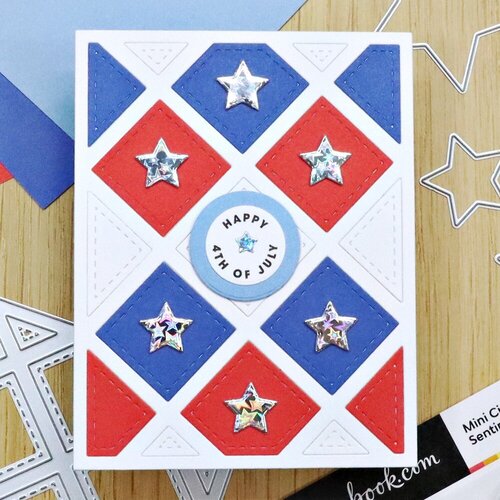 Scrapbook.com - Decorative Die Set - A2 Plate - Stitched Diagonal Diamond Block Scrapbook.com - Decorative Die Set - A2 Plate - Stitched Diagonal Diamond Block