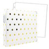 Scrapbook.com - 12x12 Three Ring Album - White with Gold Foil Dots - With 12x12 Page Protectors 10 pk