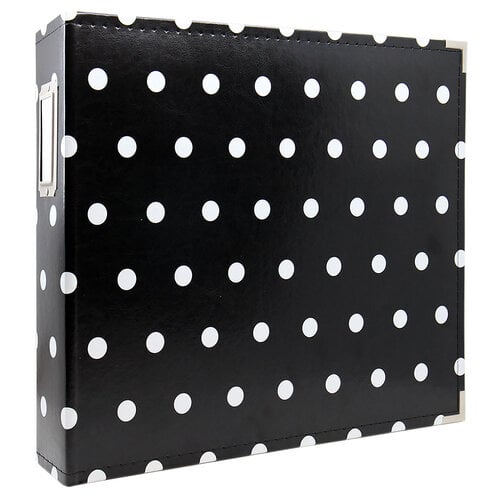 Scrapbook.com - 12x12 Three Ring Album - Black with White Dots