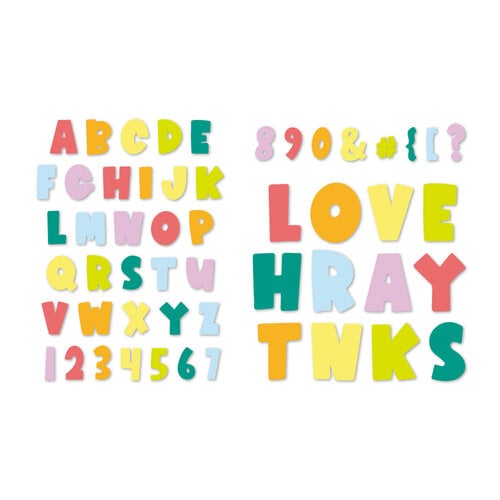 Scrapbook.com - Decorative Die Set - Joyful Alphabet with Numbers