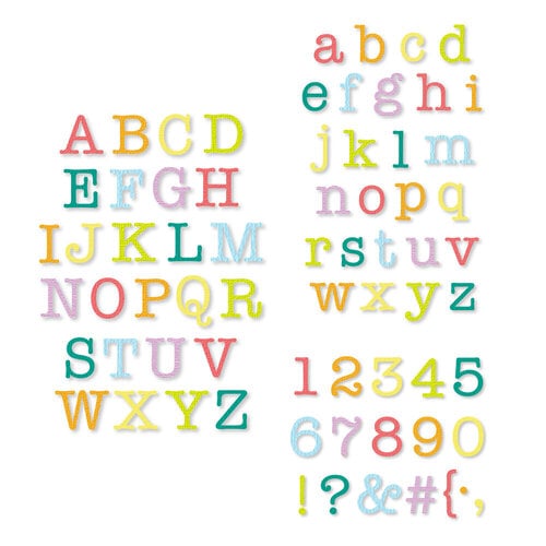 Old typewriter Alphabet, small letter stickers