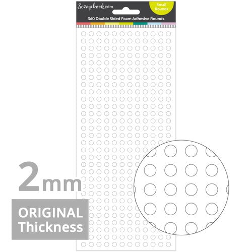 Scrapbook.com - Double Sided Adhesive Foam Rounds - 2mm Thickness - Small Rounds